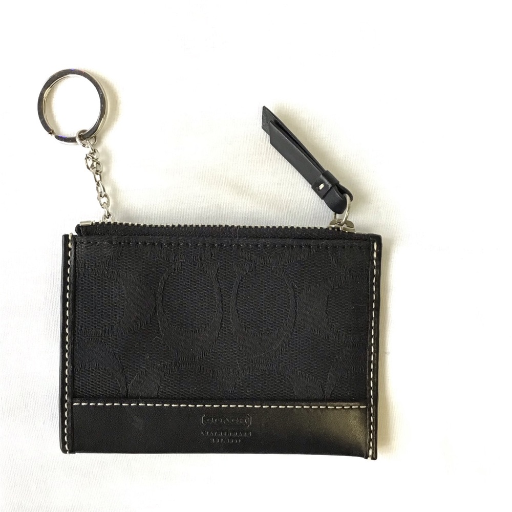 Coach keychain cloth black  wallet